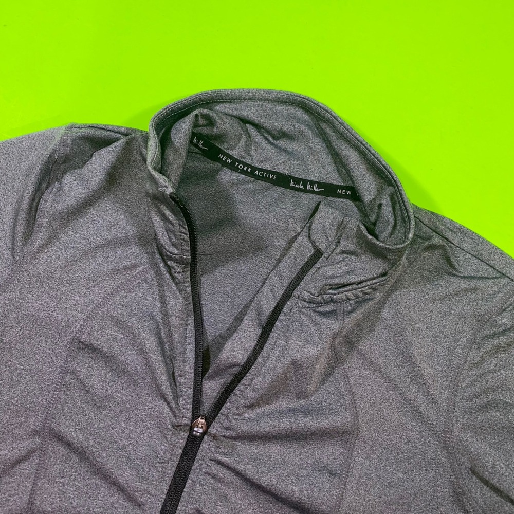 Nicole Miller New York‎ Active Womens Gray Heather Full Zip Track Jacket Small